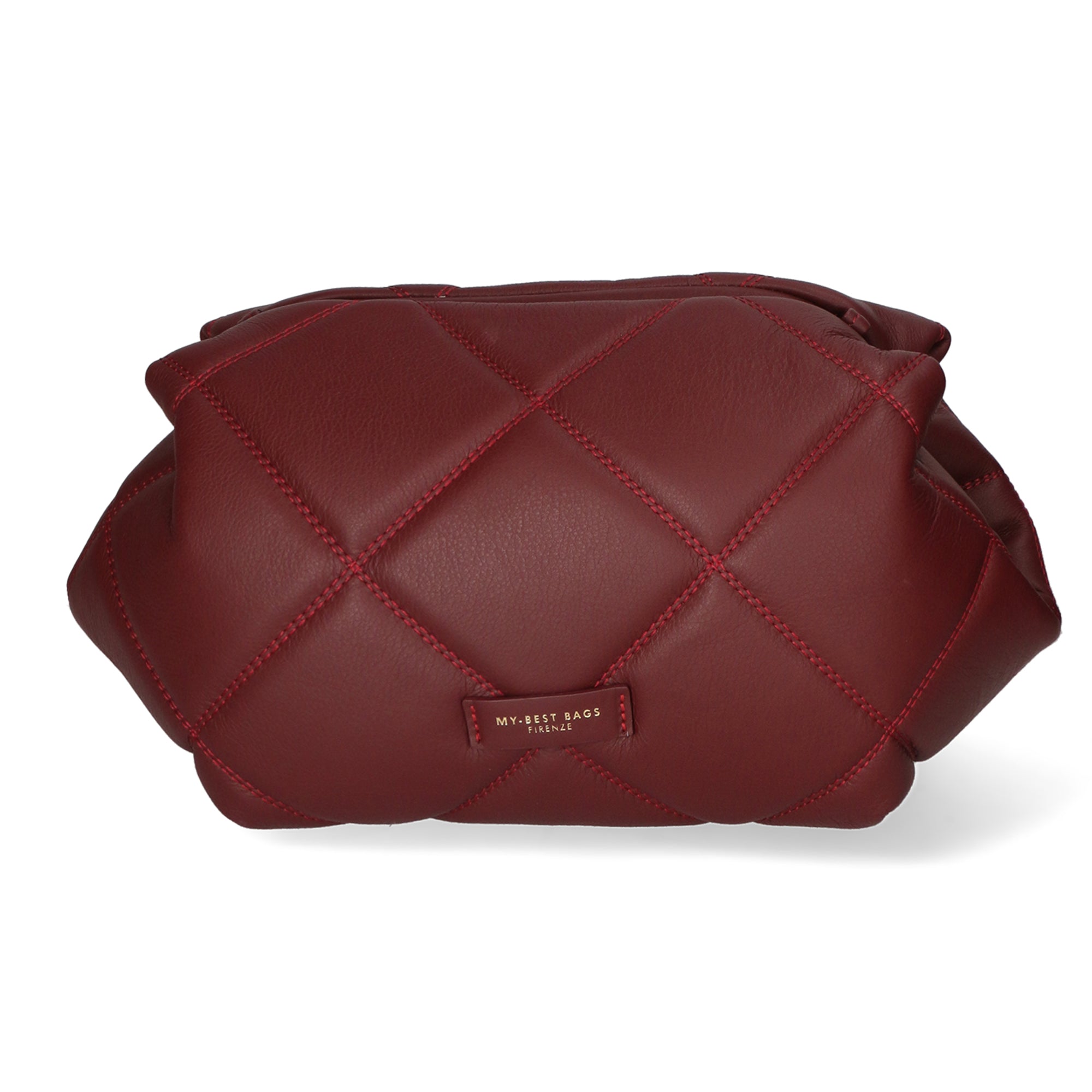 Borsa a tracolla da donna Vera pelle MYB-8043-FW-S34 BORDO My Best Bag