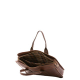 Borsa a mano unisex vera pelle Made in Italy 4454-TESTA DI MORO Alessia Firenze