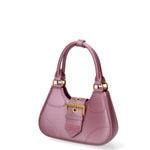 Borsa a mano da donna 100% PVC FLAT-CIRCLE-DARK MAUVE - LIGHT OTTONE Marc Ellis