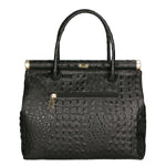 Deborah Borsa a mano da donna Pelle Croco Stampata 7727-C28 NERO Gave Lux