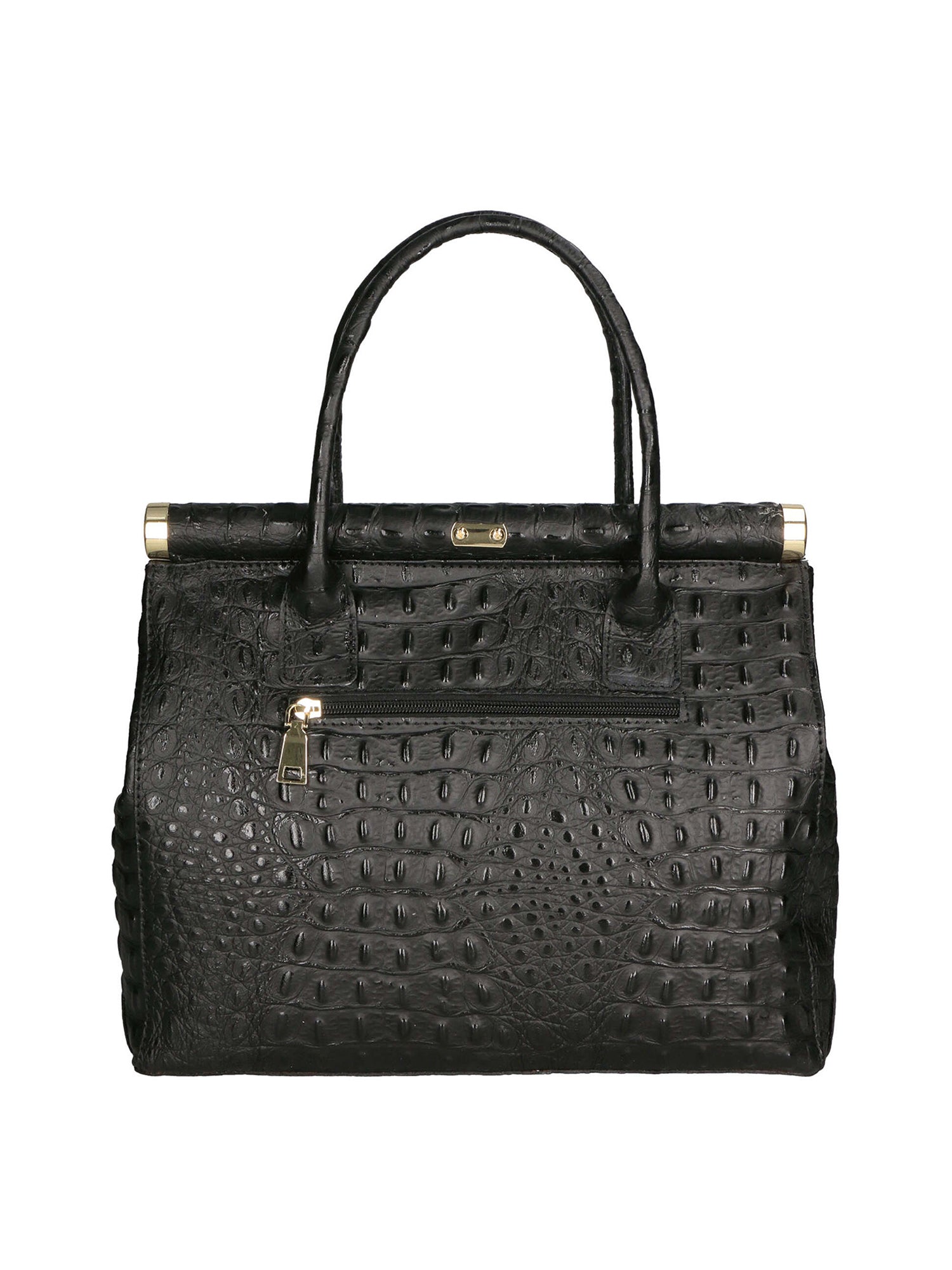 Deborah Borsa a mano da donna Pelle Croco Stampata 7727-C28 NERO Gave Lux