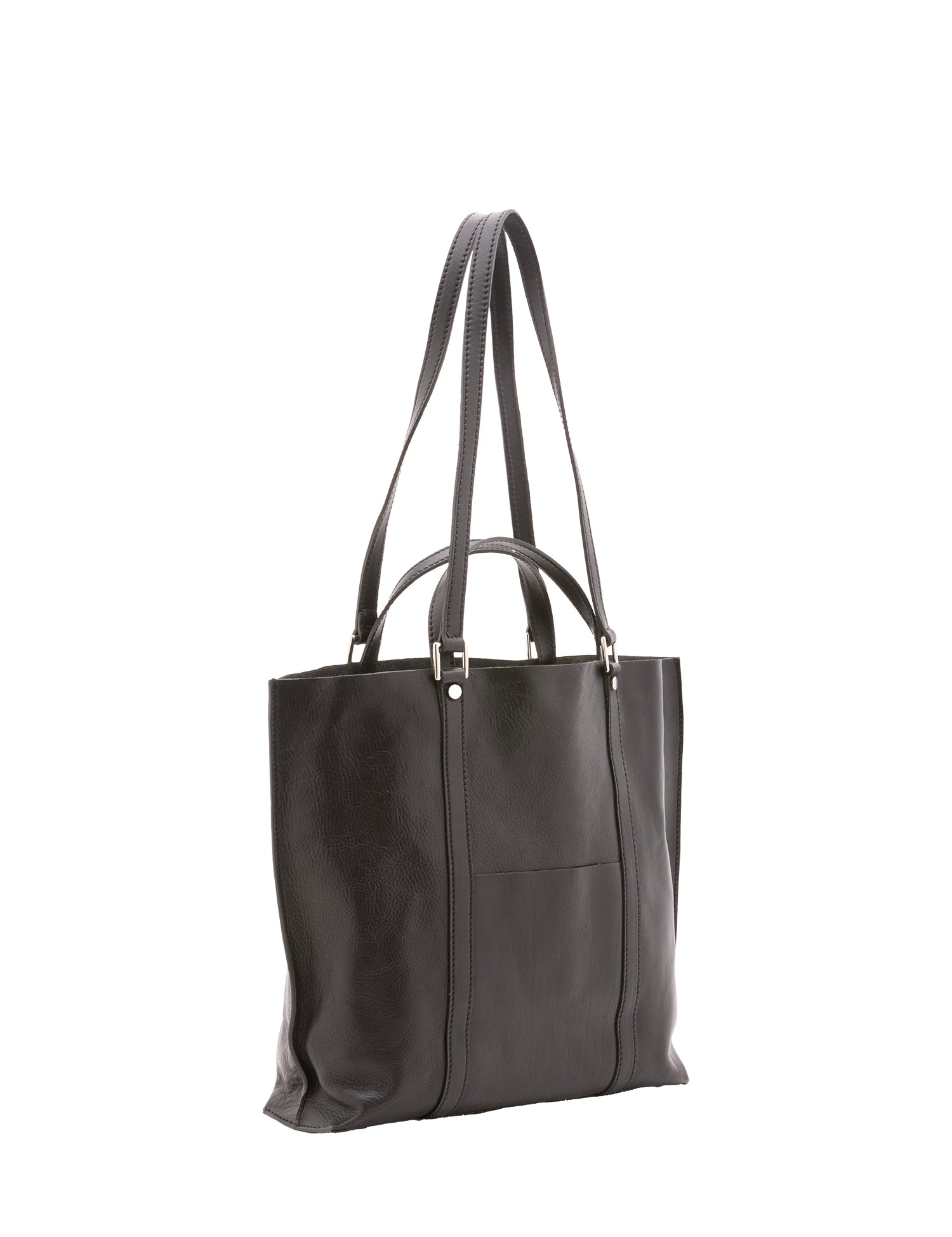 Borsa a spalla unisex in vera pelle Made in Italy 4610-NERO Alessia Firenze