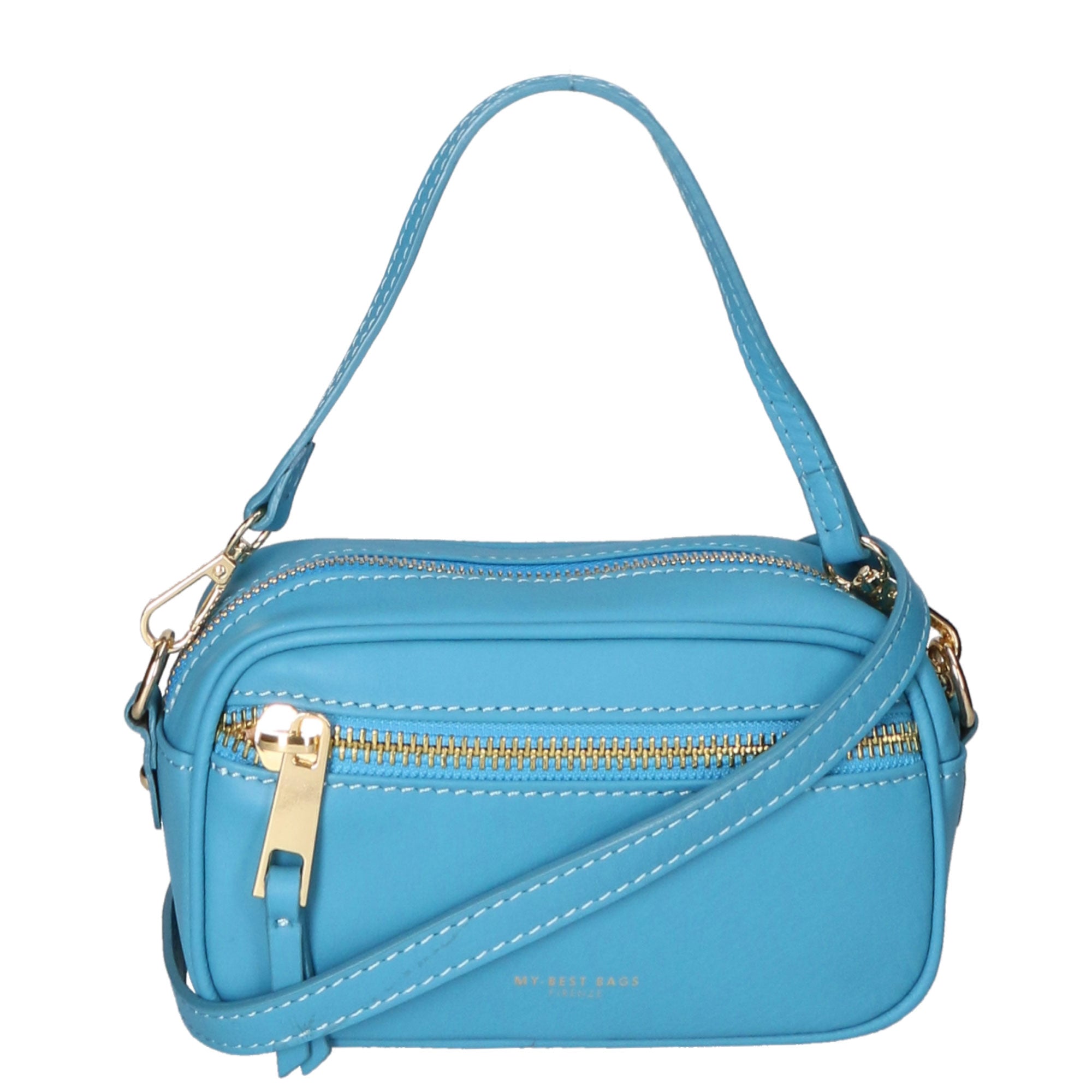 Borsa a tracolla da donna Vera pelle MYB-7031-SS-SS99 TURCHESE My Best Bag