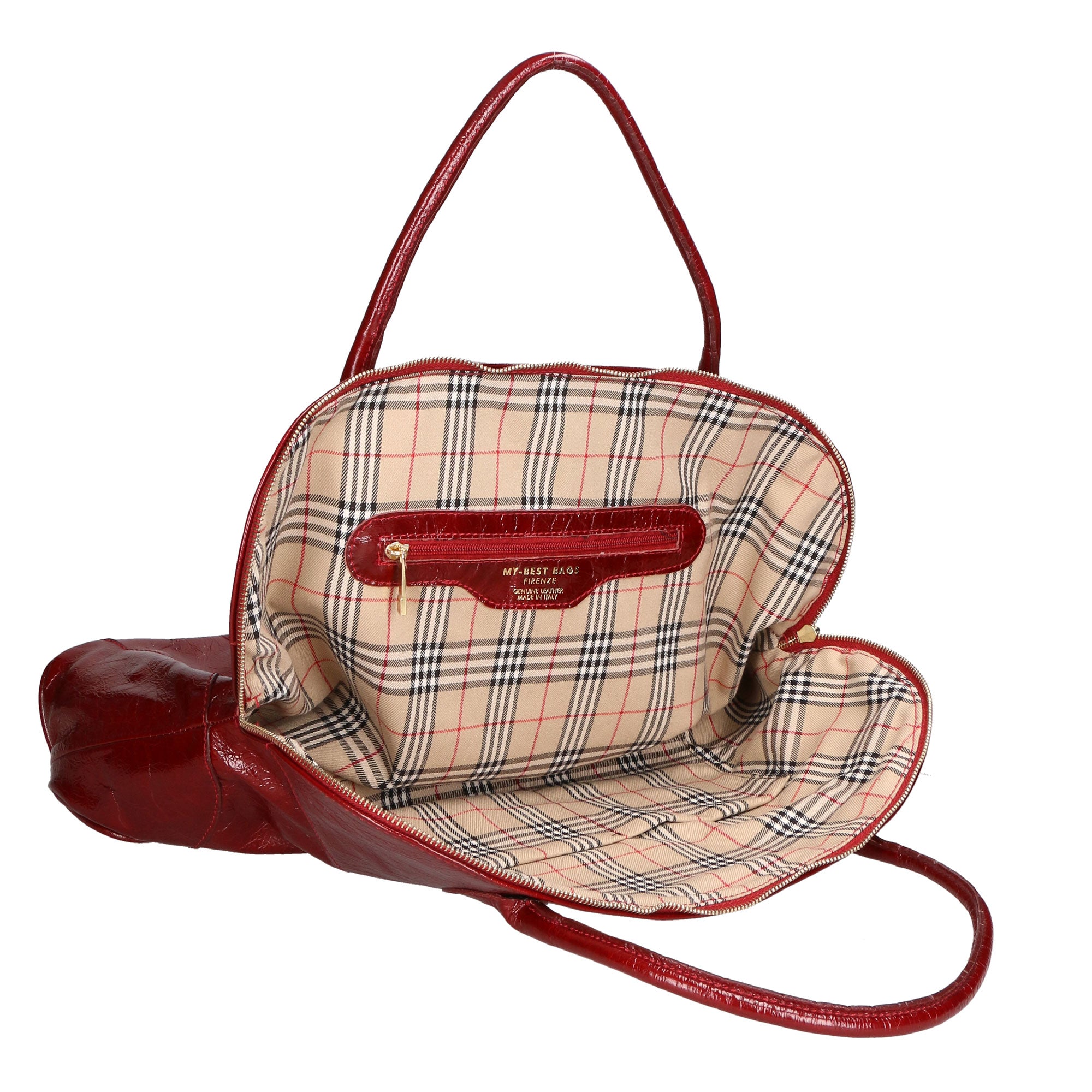 Borsa a mano da donna 100% vera pelle MYB-6013-FW-702 ROSSO My Best Bag