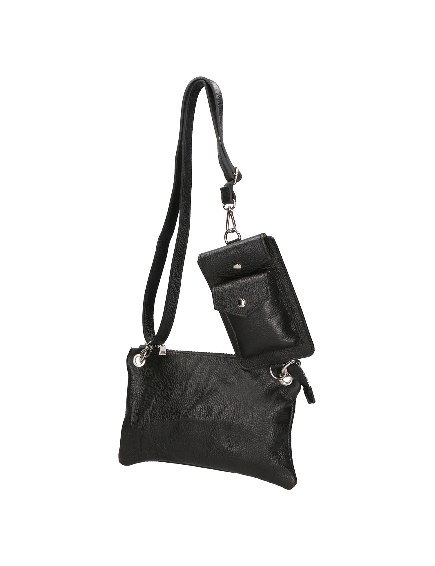 Ifigenia Borsa a tracolla da donna Vera pelle 05932-D28 NERO BLACK Gave Lux