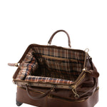Borsa da viaggio unisex in vera pelle Made in Italy 4084-TESTA DI MORO Alessia Firenze