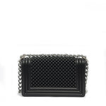 Borsa a mano da donna 100% Pvc FLAT S BALL-BLACK + BRUSH SILVER Marc Ellis