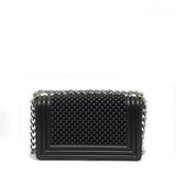Borsa a mano da donna 100% Pvc FLAT S BALL-BLACK + BRUSH SILVER Marc Ellis