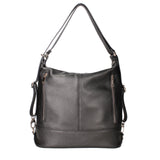 Anjelica women's shoulder bag convertible into a backpack in genuine leather, Made in Italy, 33x31x12 cm
