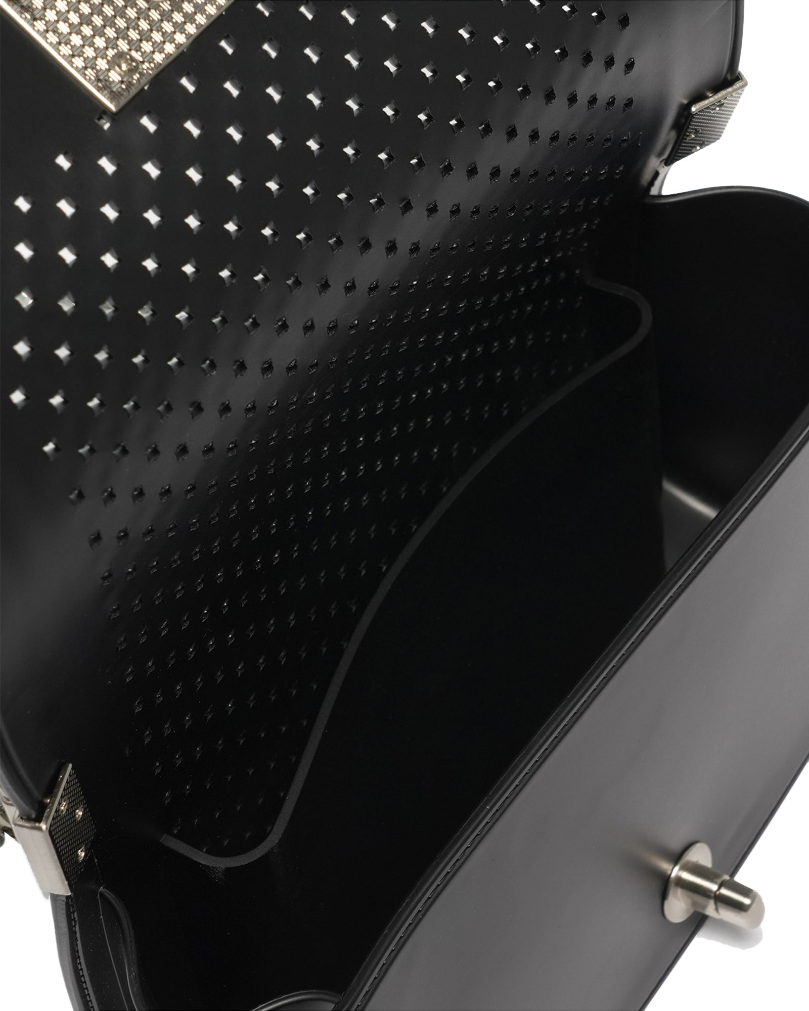 Borsa a mano da donna 100% Pvc FLAT S BALL-BLACK + BRUSH SILVER Marc Ellis