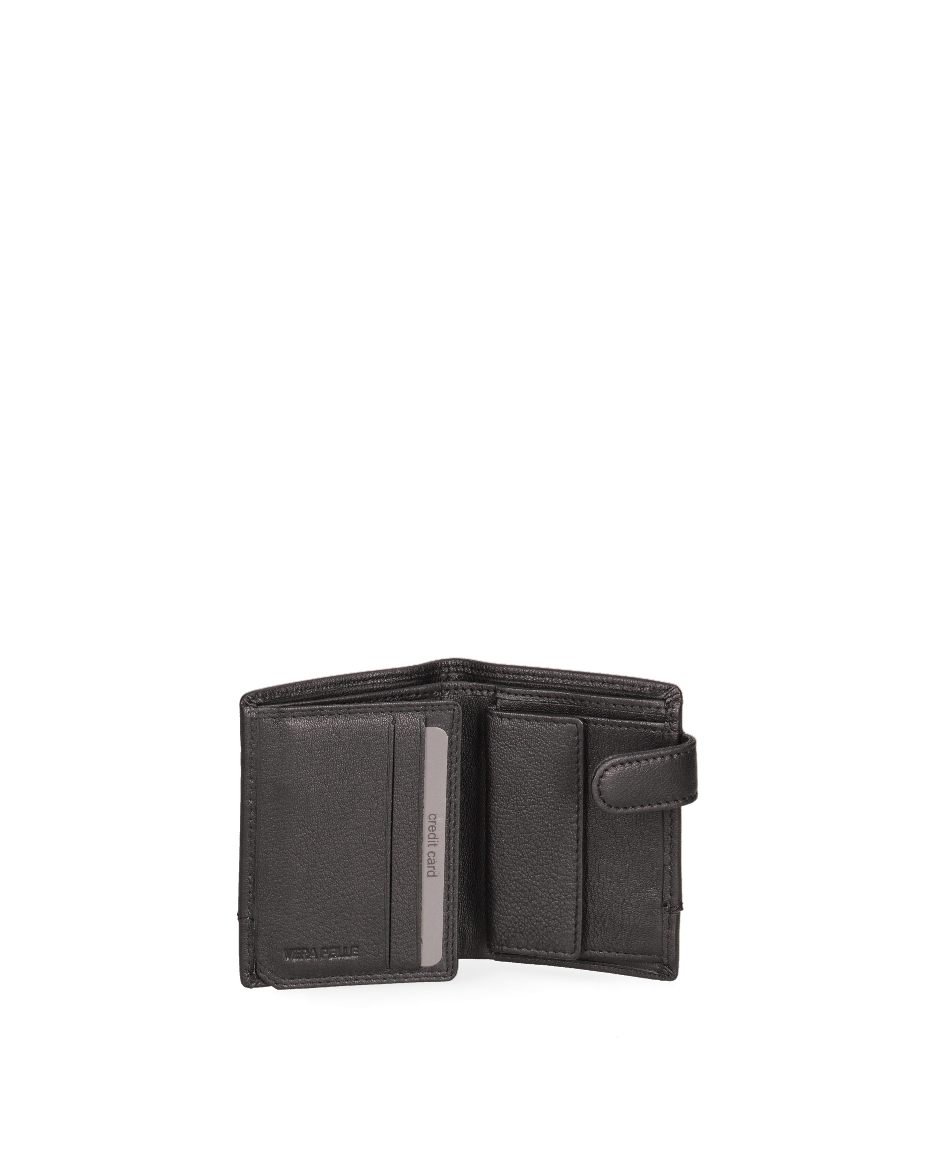 Portafoglio uomo in vera pelle Casual LB7611-82-NERO Laura Biagiotti