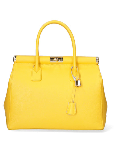 Aleria Borsa a Mano Vera pelle in Vera Pelle Giallo