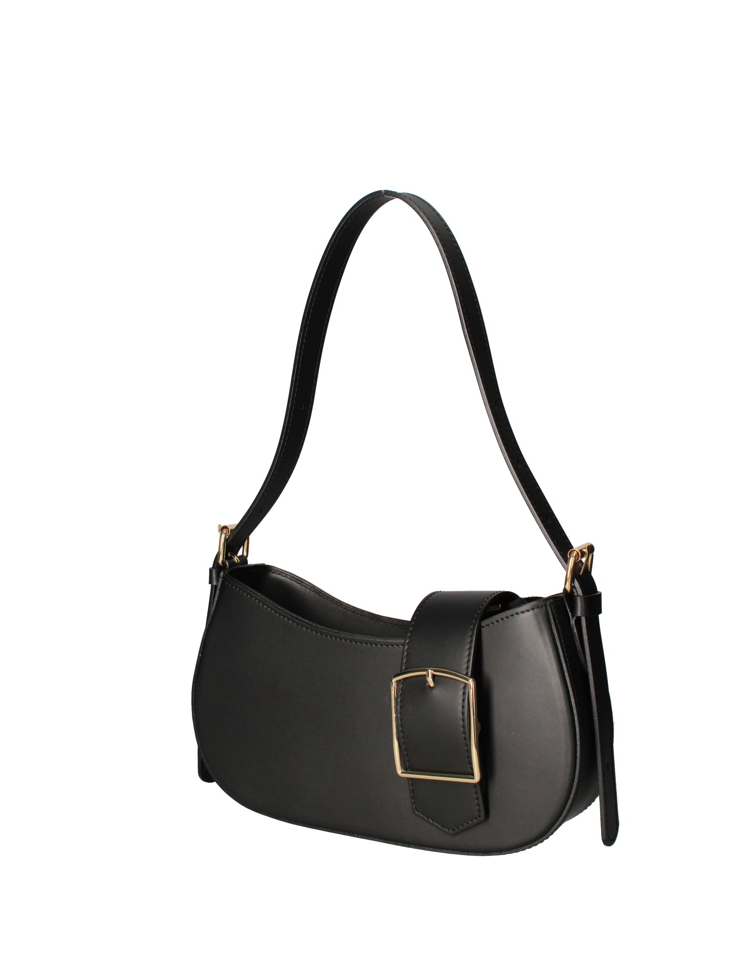 Borsa a spalla da donna 100% vera pelle 07213-NERO Roberta Rossi