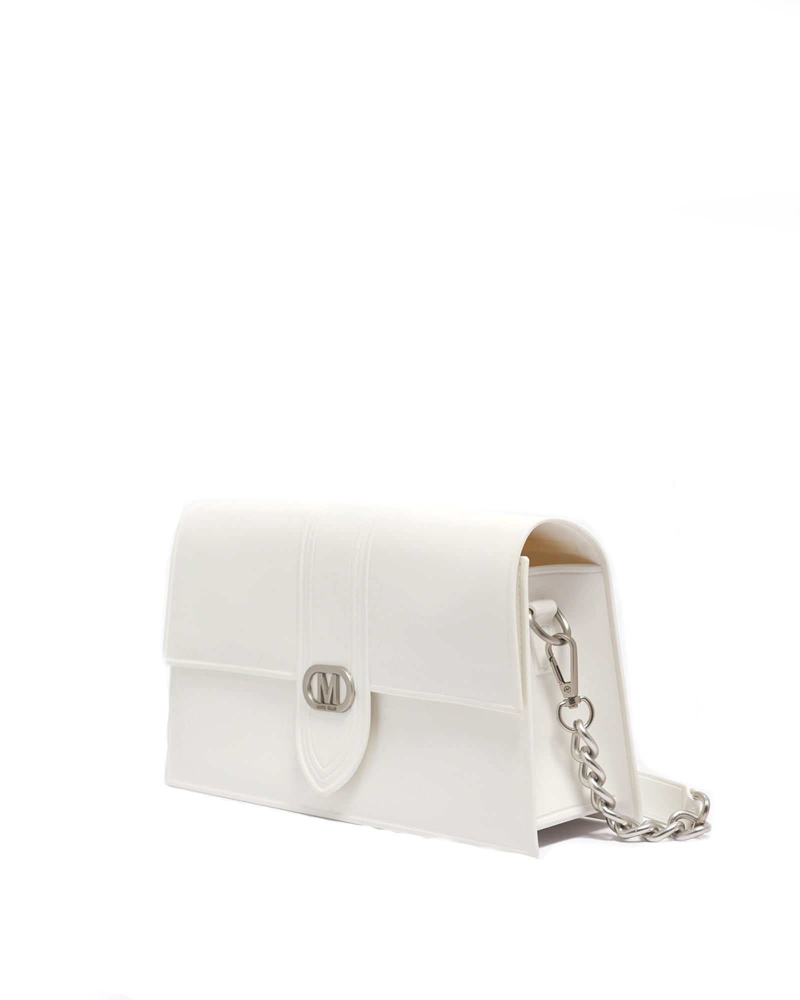 Borsa a mano da donna 100% Pvc FLAT ROOD M-WHITE + OFF SILVER Marc Ellis