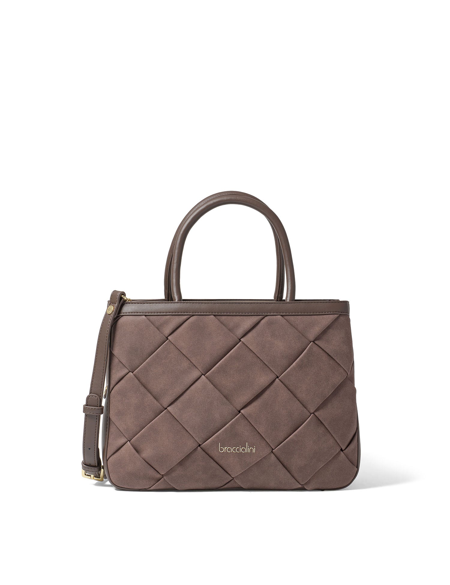 Aurelia Pro Borsa a mano da donna 100% Poliuretano B17071-MARRONE Braccialini