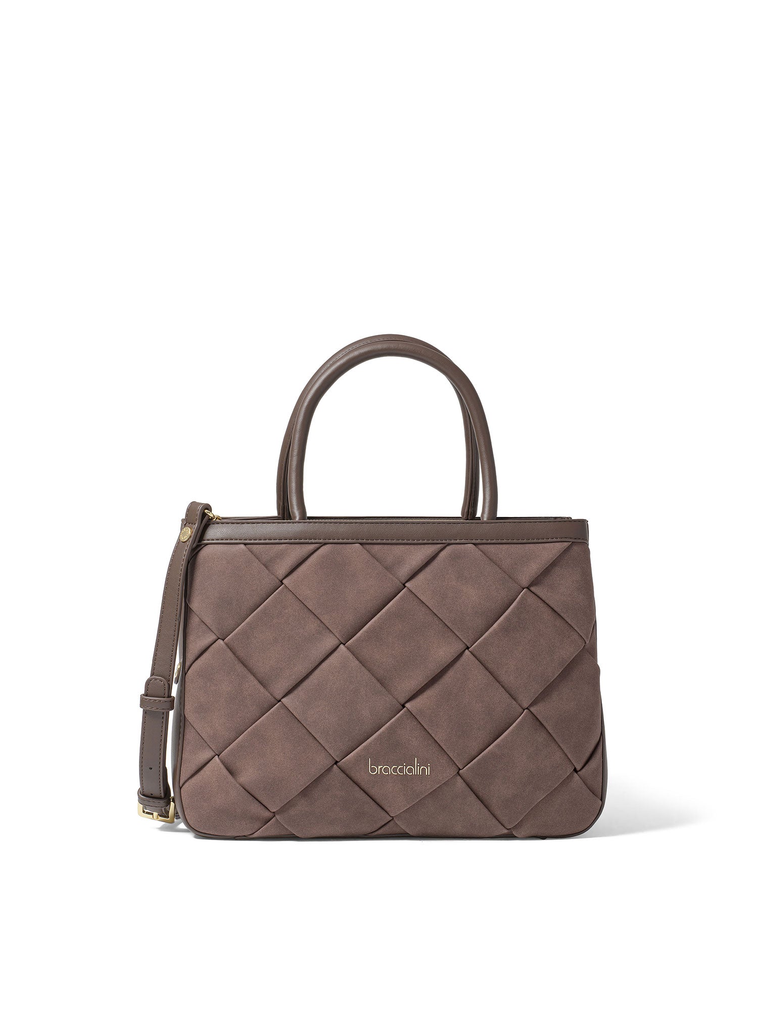 Aurelia Pro Borsa a mano da donna 100% Poliuretano B17071-MARRONE Braccialini