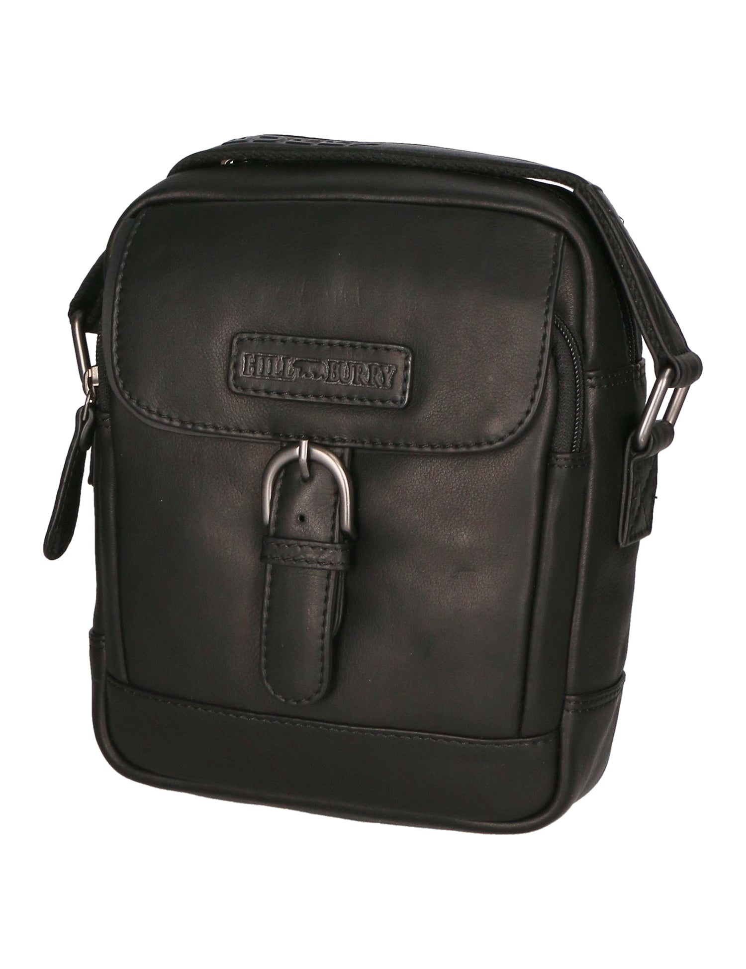 Borsa a tracolla da uomo 100% vera pelle HILB-HT06-BLACK NERO Hill Burry
