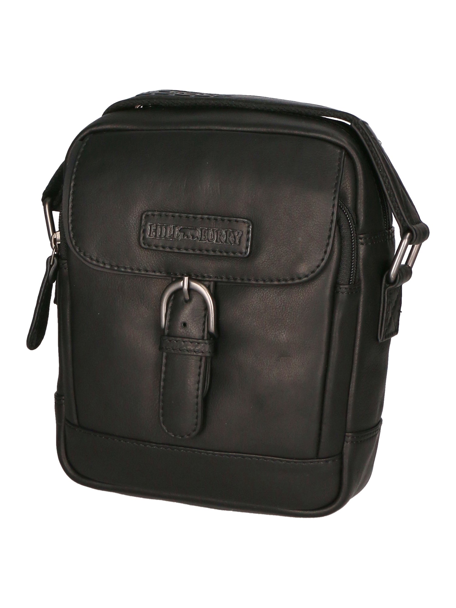 Borsa a tracolla da uomo 100% vera pelle HILB-HT06-BLACK NERO Hill Burry