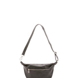 Borsa a spalla unisex in vera pelle 100% cotone 4603-NERO Alessia Firenze