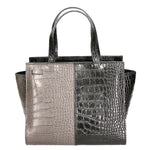 Ariana Borsa a mano da donna Vera pelle stampata cocco 05435-C28 NERO C27 CENERE Gave Lux