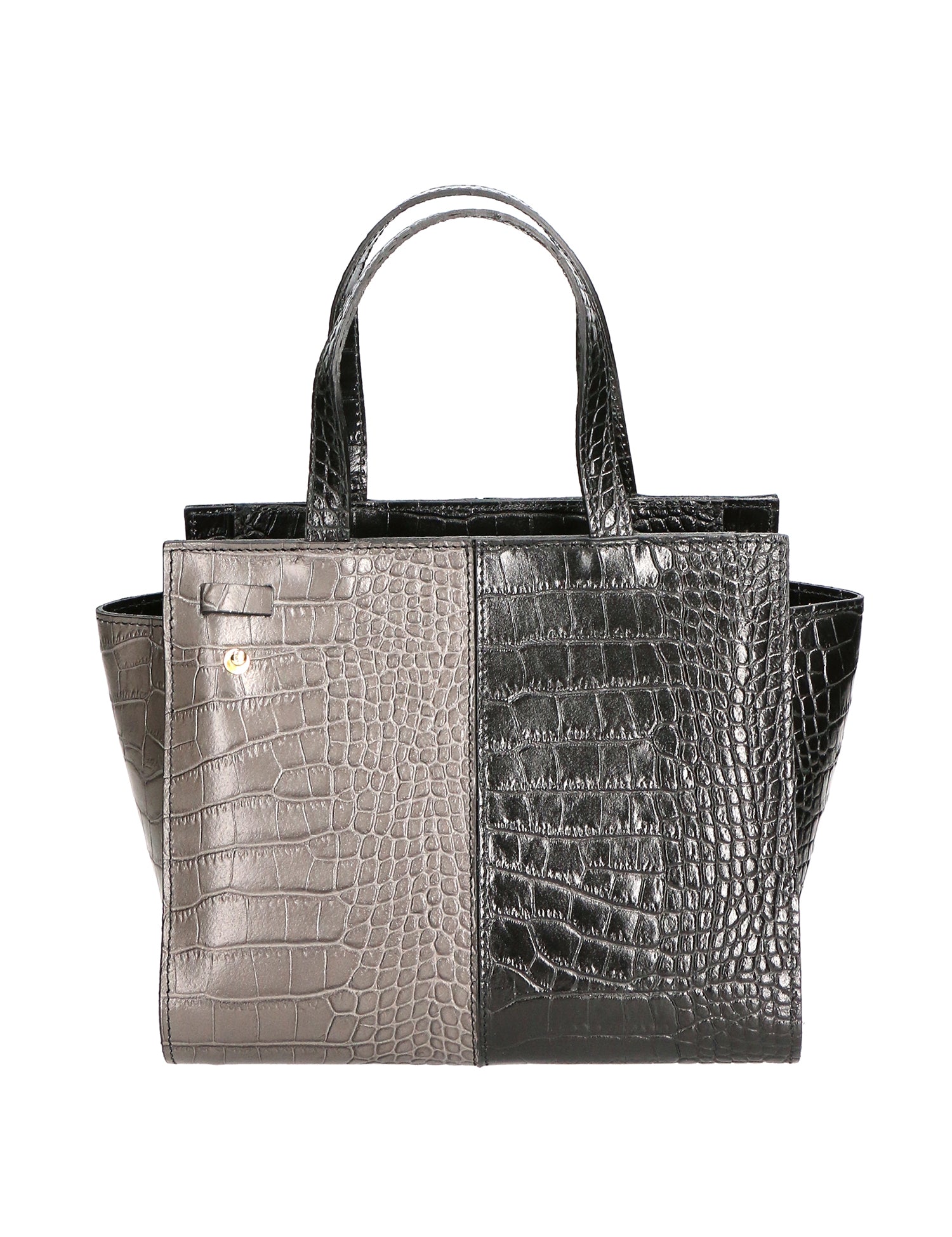 Ariana Borsa a mano da donna Vera pelle stampata cocco 05435-C28 NERO C27 CENERE Gave Lux