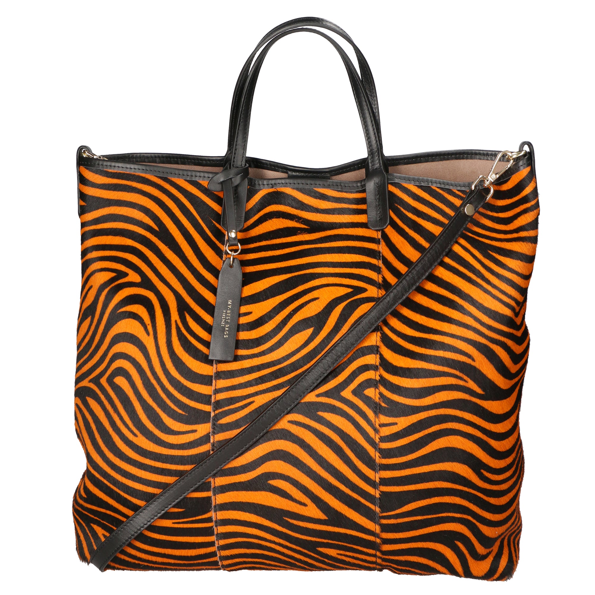 Borsa a mano da donna Vera pelle MYB-8053-FW-ZEBRA ARANCIO My Best Bag