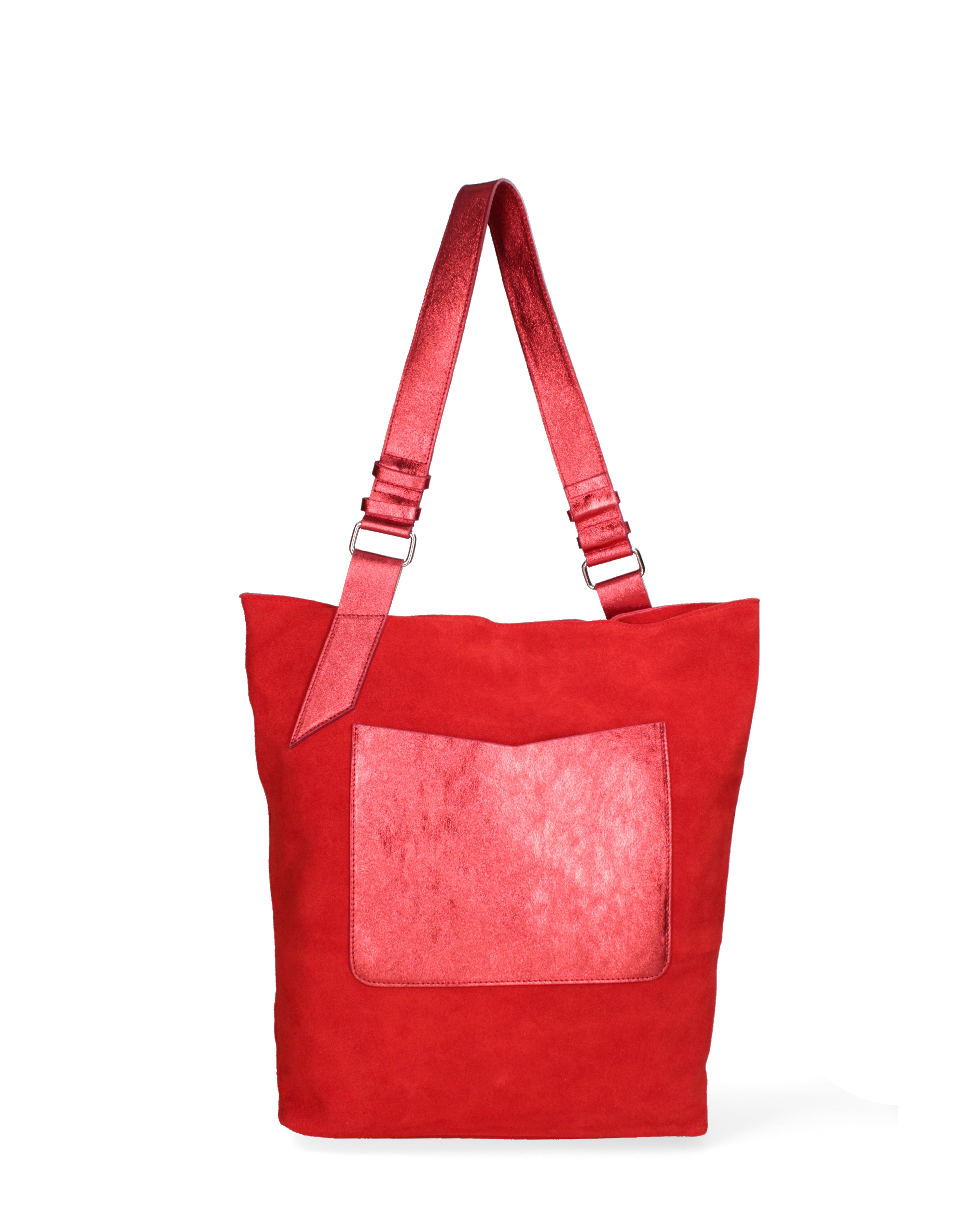Borsa a spalla da donna Vera pelle 07312-D17 ROSSO+L032 Roberta Rossi