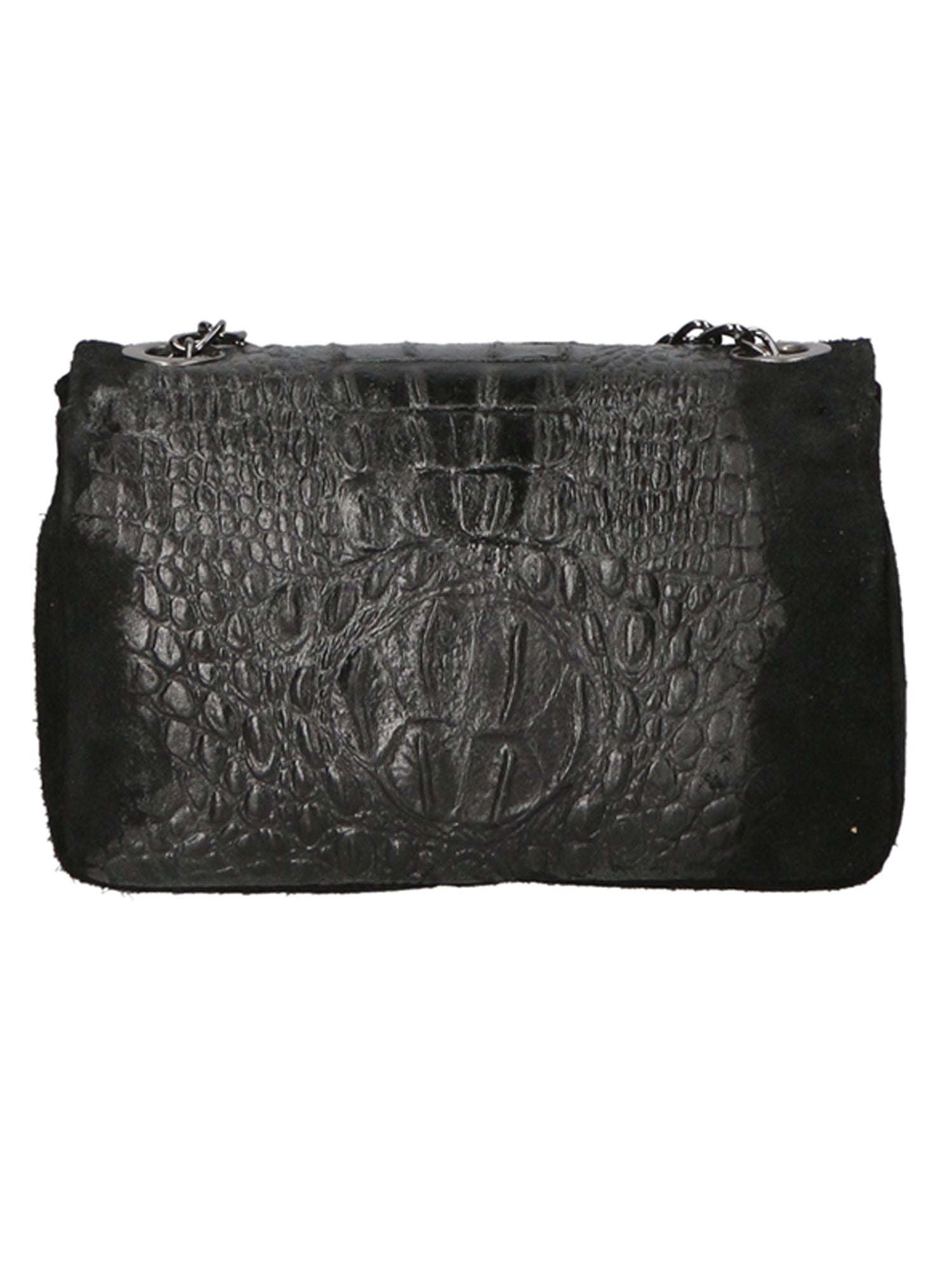 Camilla Borsa a tracolla da donna Pelle scamosciata croco 10029-NERO Gave Lux