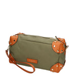 Borsa a tracolla da donna Vera pelle e cotone MYB-7016-SS-104 MILITARE My Best Bag