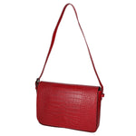 Azzurra Borsa a spalla da donna Vera pelle croco 05699-C10 ROSSO SCURO Gave Lux