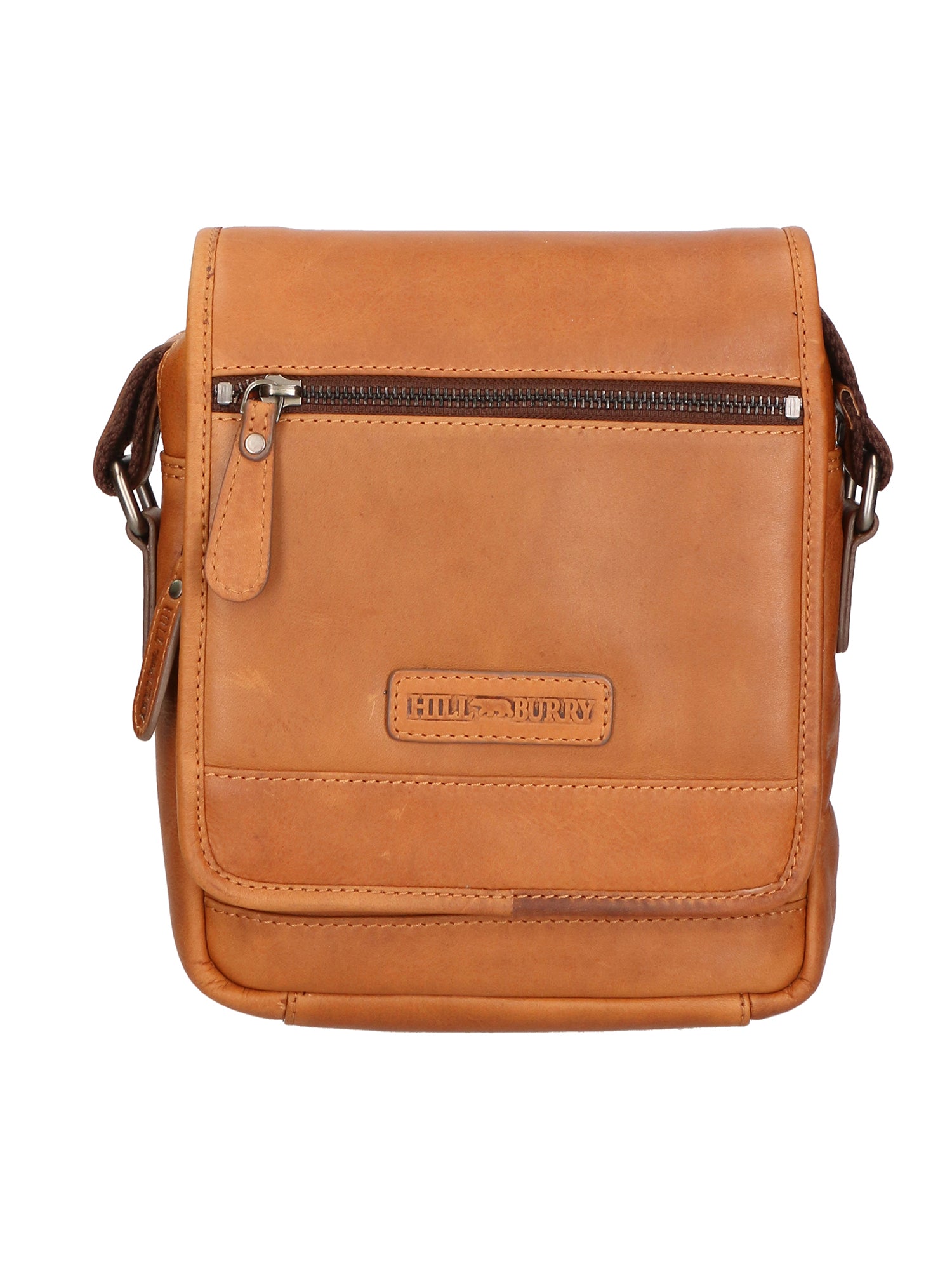 Borsa a tracolla uomo in vera pelle RFID HILB-6113-CUOIO Hill Burry