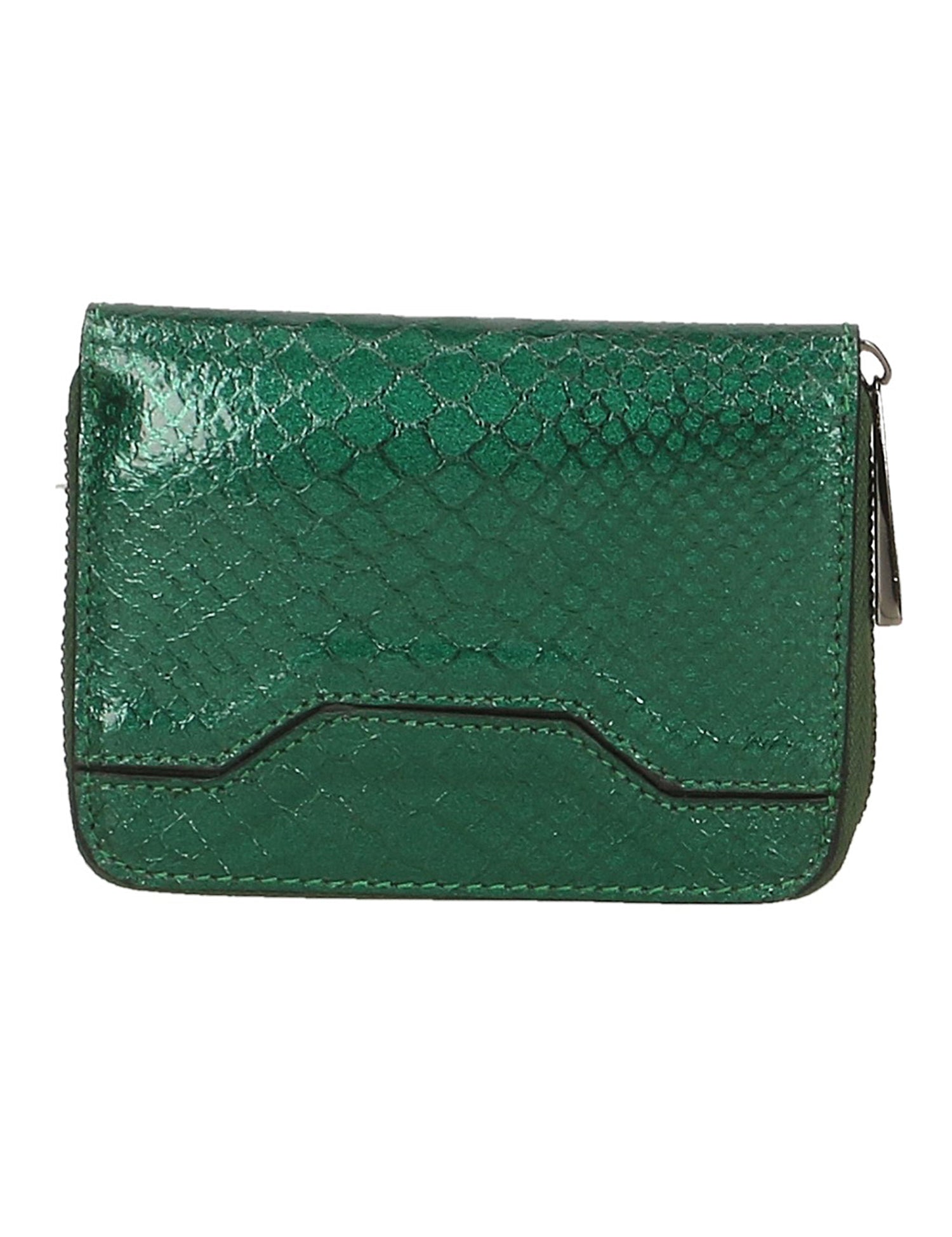 Nohemi Portafoglio donna vera pelle Zip 524072-VERDE GREEN Gave Lux