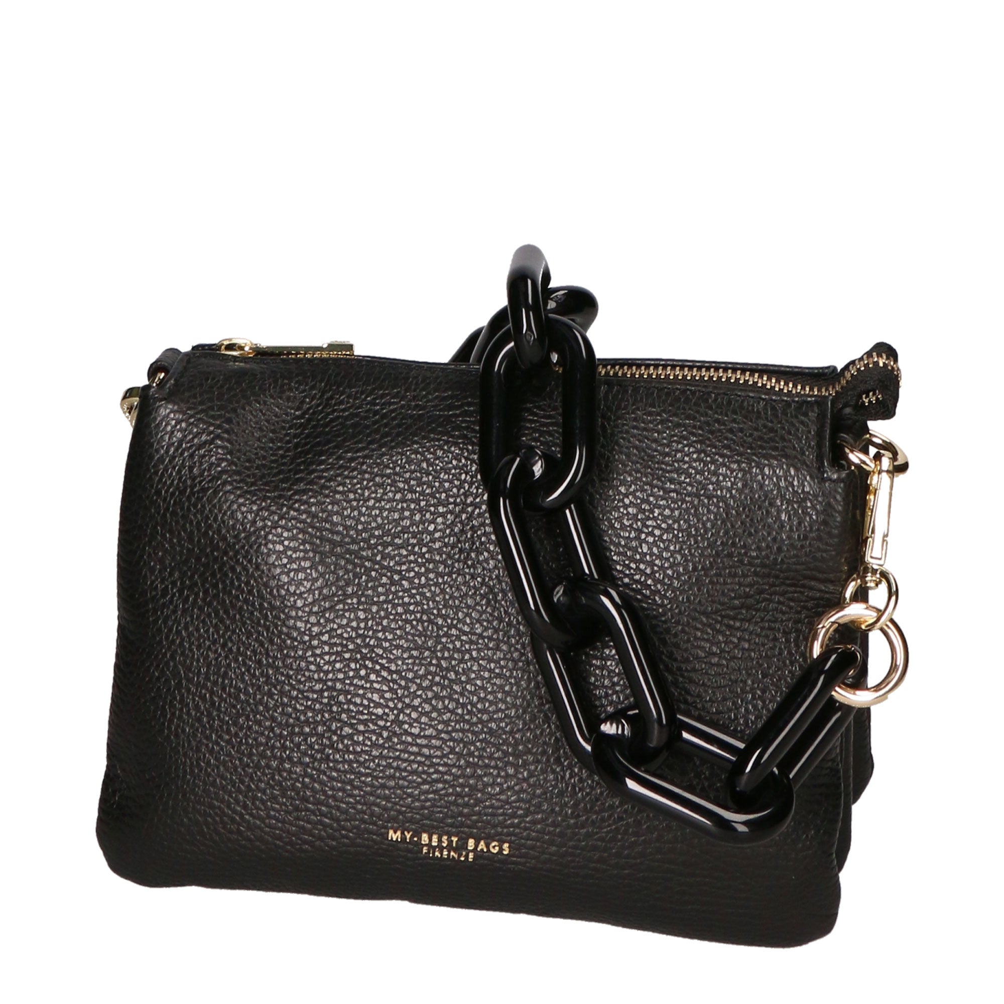 Borsa a tracolla da donna Vera pelle MYB-7024-SS-D28 NERO BLACK My Best Bag