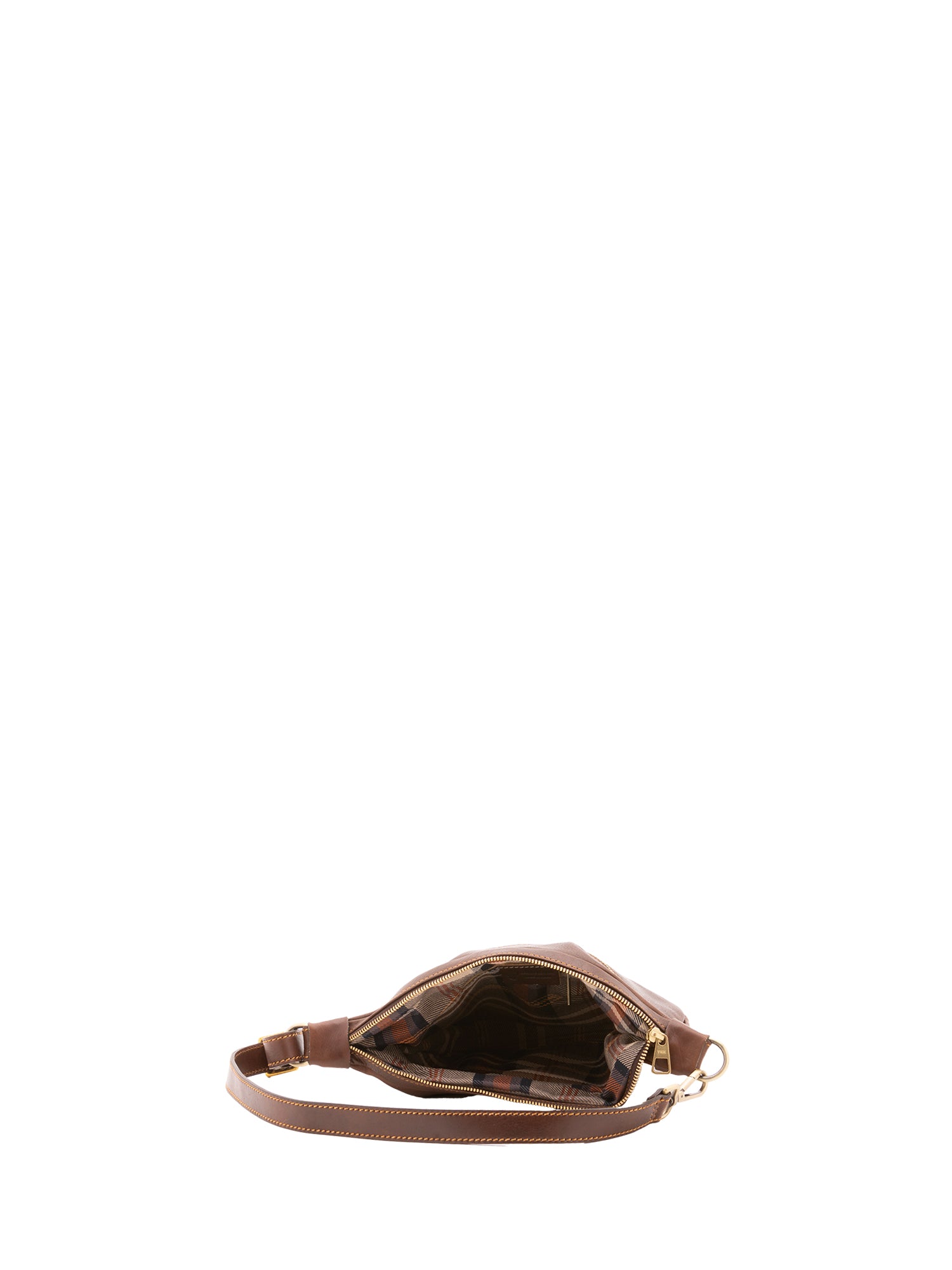 Borsa a spalla unisex in vera pelle 100% cotone 4603-MARRONE Alessia Firenze