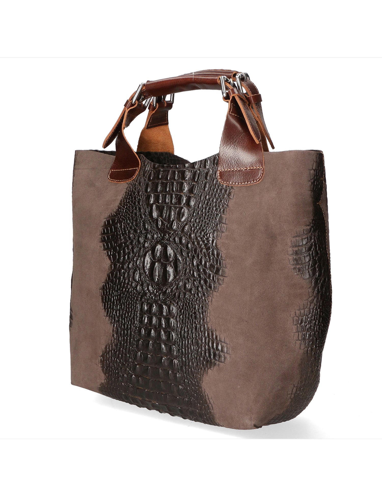 Eufemia Borsa a spalla da donna Pelle Croco Stampata 9007 1-T.MORO Gave Lux