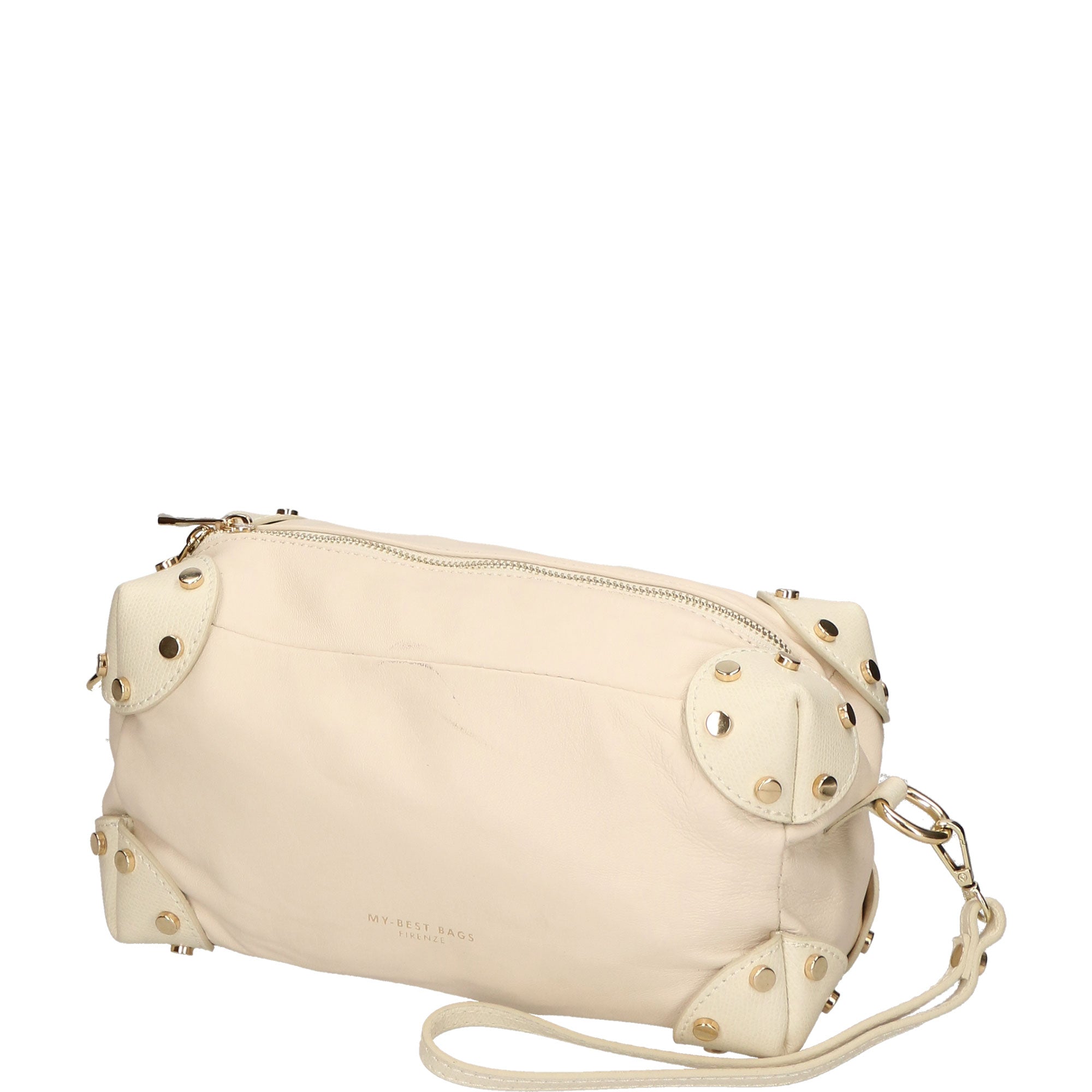Borsa a tracolla da donna 100% pelle MYB-7013-SS-TAPIOCA 21+P602 BEIGE My Best Bag