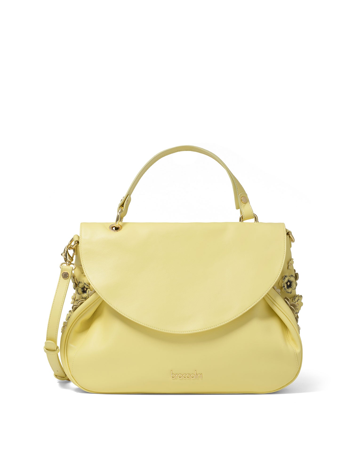 Zelia Ultra Borsa a mano da donna 100% pelle B17243-GIALLO Braccialini