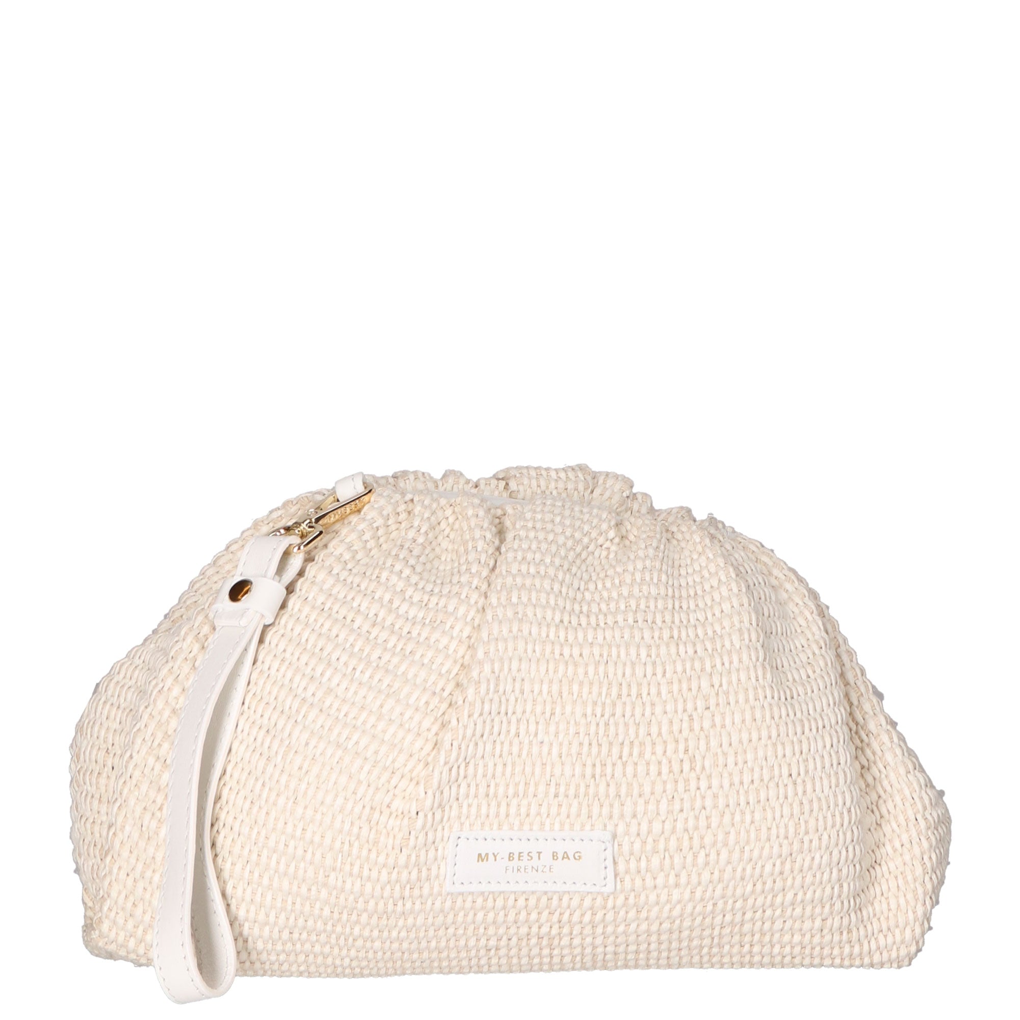Borsa a tracolla da donna Paglia e pelle MYB-7011-SS-BIANCO My Best Bag