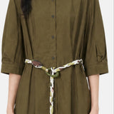 Vestito in Cotone Verde Militare