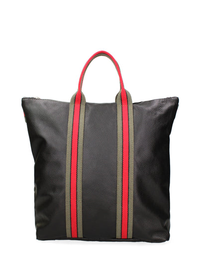 Varese Borsa a Mano in Vera Pelle Nero - Verde