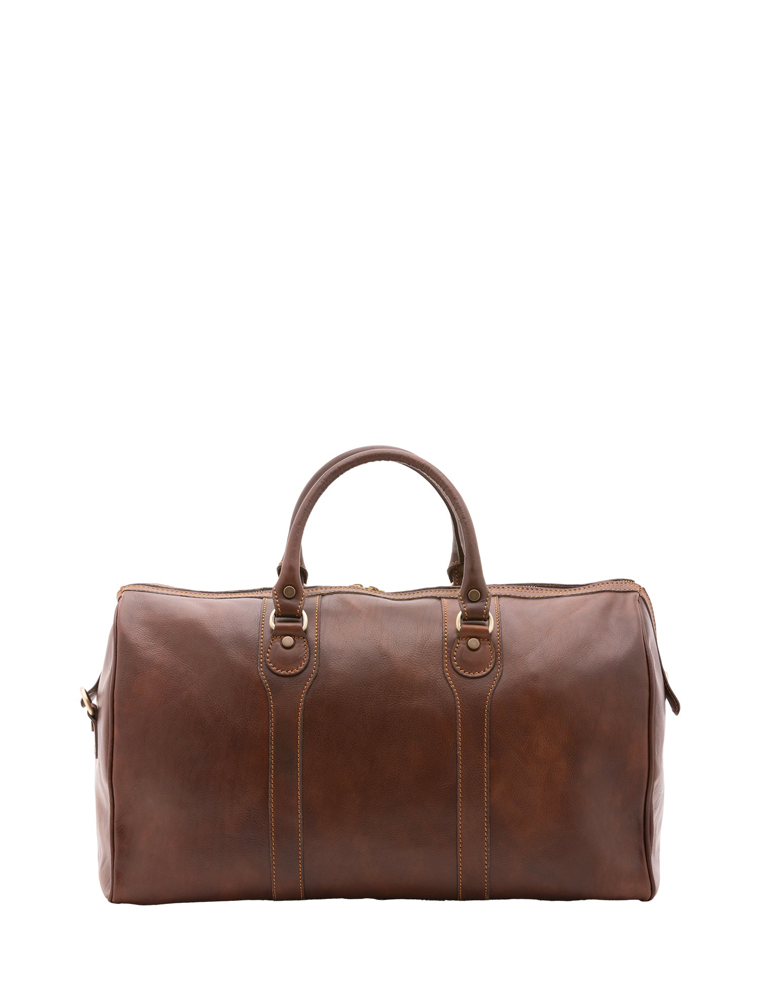 Borsa da viaggio unisex in vera pelle 100% cotone 4039-TESTA DI MORO Alessia Firenze