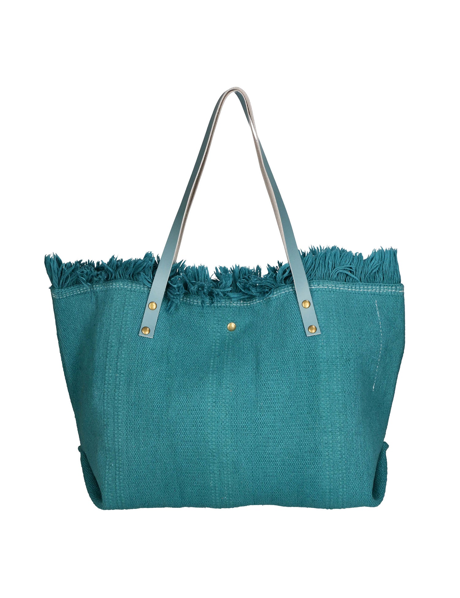 Agnese Borsa Shopper da donna Cotone e pelle 04649-D32 TURCHESE TURQUOISE Gave Lux