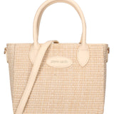 Beige Handtasche aus veganem Leder