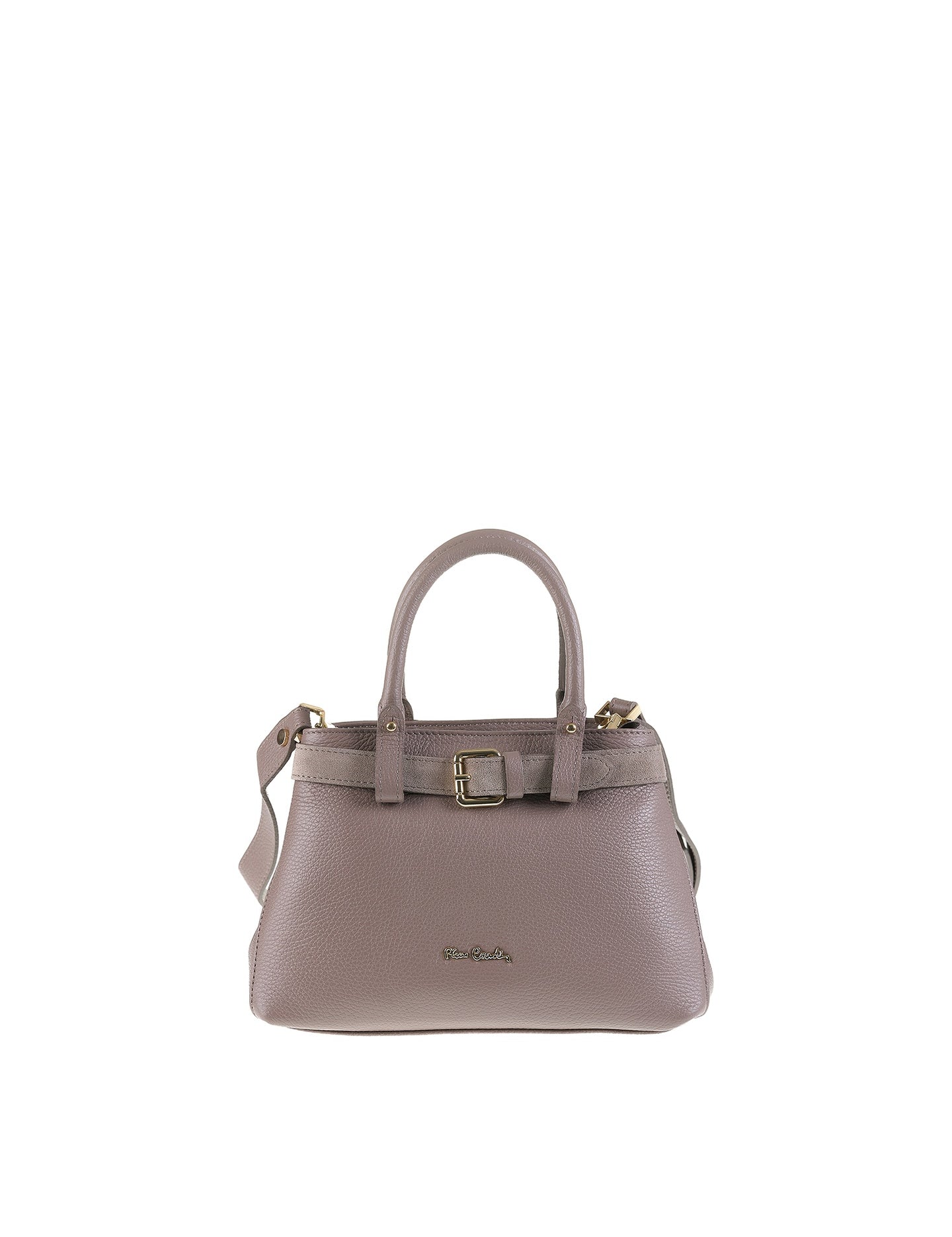 Borsa a Mano in Vera Pelle Taupe Pierre Cardin