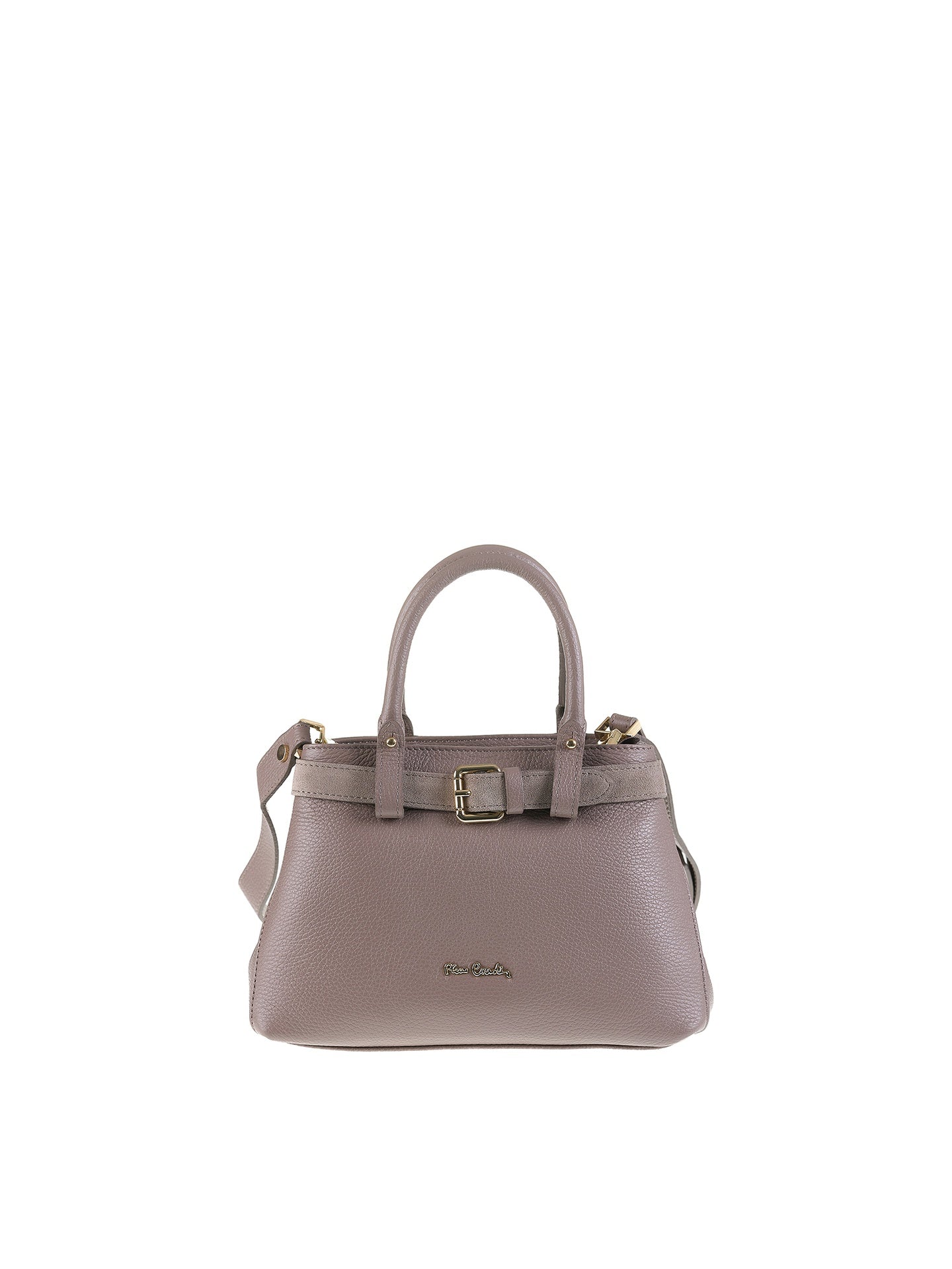 Borsa a Mano in Vera Pelle Taupe Pierre Cardin