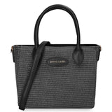 Bolso de mano de piel vegana negra