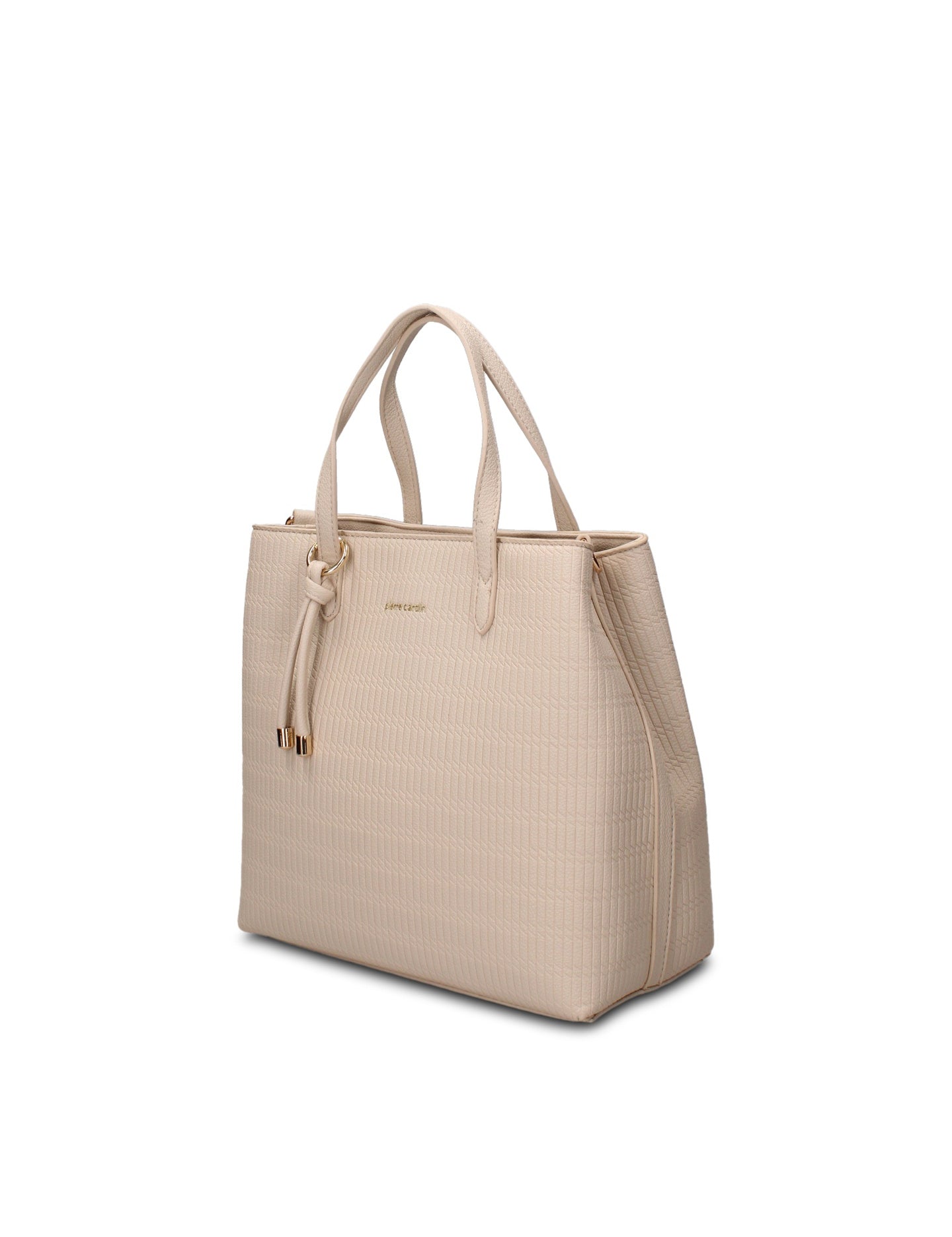 Borsa a Mano in Pelle Vegana Beige Pierre Cardin