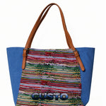 Borsa a Mano in Pelle Vegana Blu