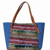 Borsa a Mano in Pelle Vegana Blu