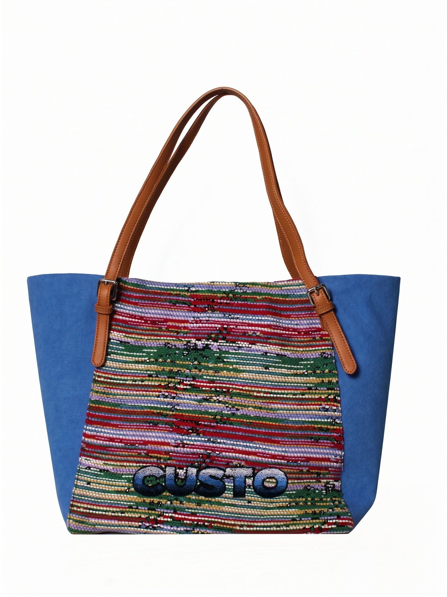 Borsa a Mano in Pelle Vegana Blu